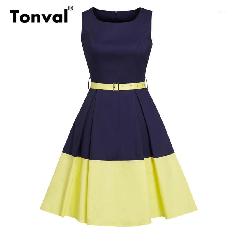 retro navy dress