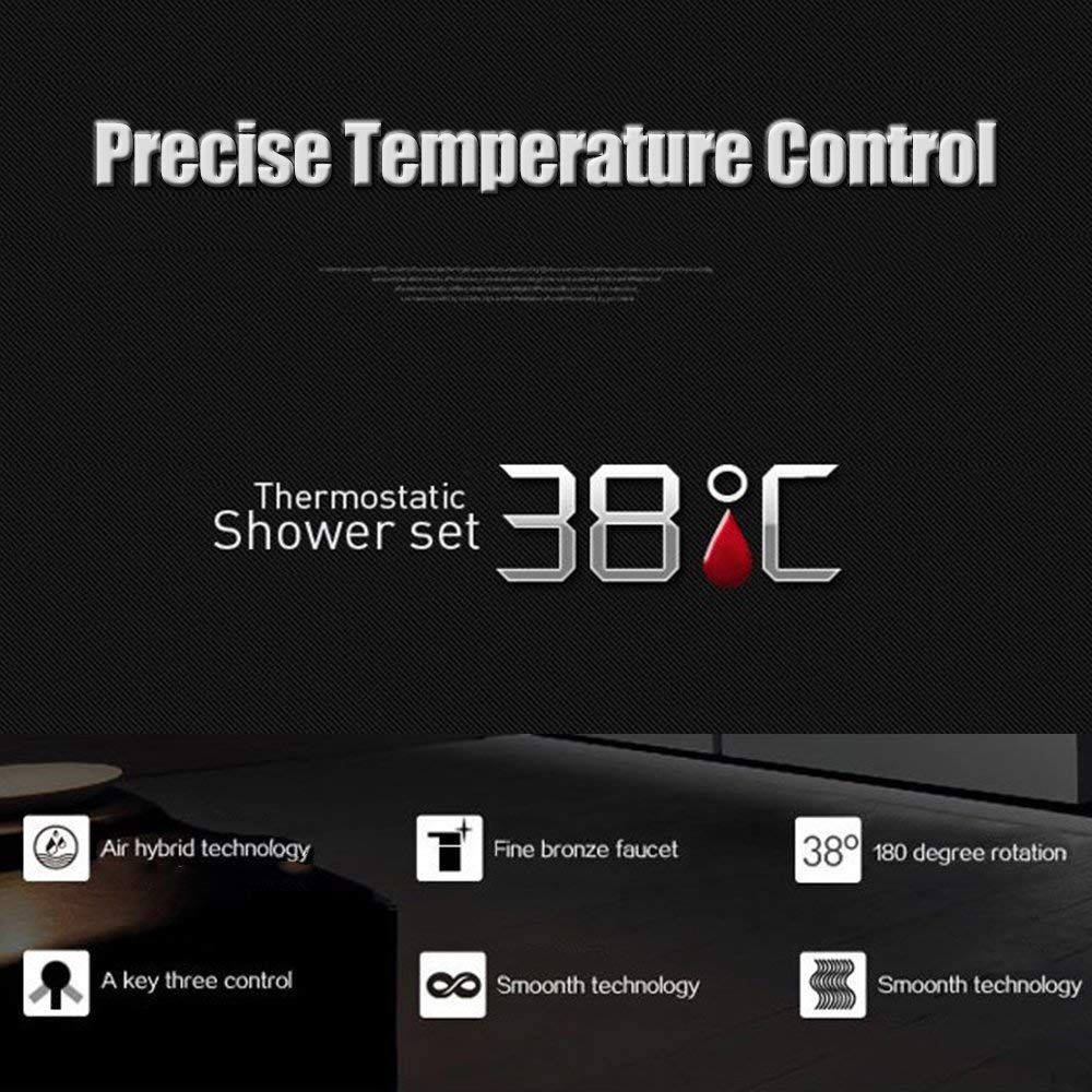 2019 Chrome Thermostatic Bar Shower Mixer Valve Anti Scald Tap