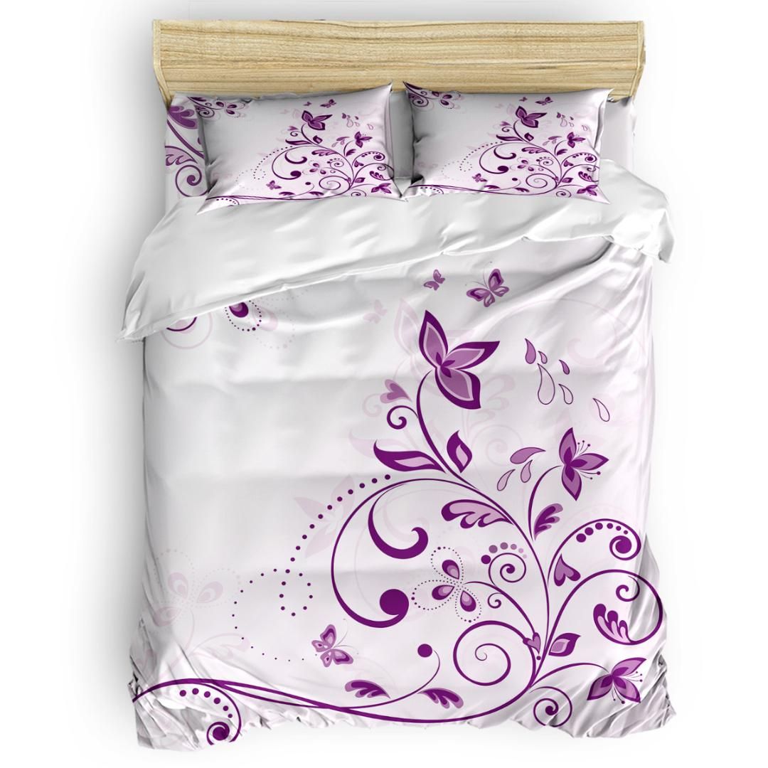 Violet Butterfly Abraham Birthday Duvet Cover Sets Comforter Sets