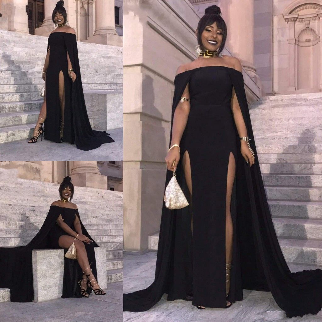 black wrap evening dress
