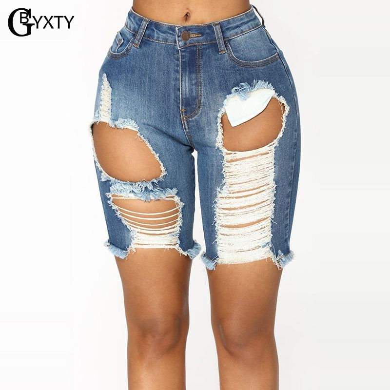 Best And Cheapest Womens Shorts GBYXTY Korte Broek Dames 2019 Summer Sexy  Ripped Holes Hollow Out Denim Shorts High Waist Skinny Jeans Shorts Casual  Short ZL136 For Sale | DHgate.Com