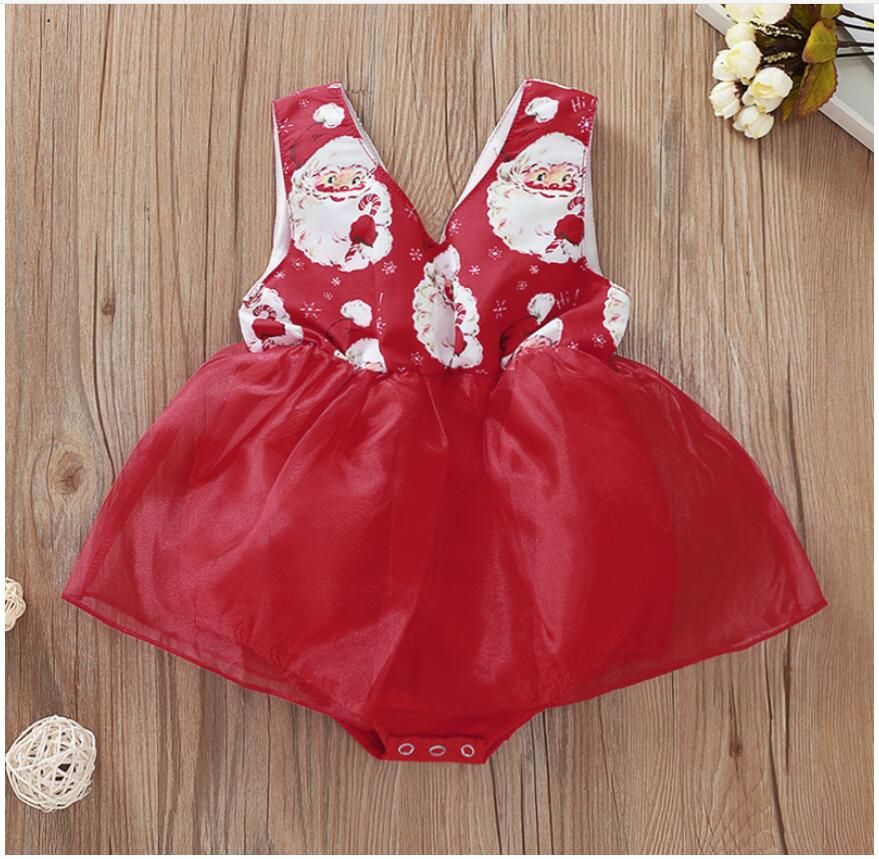Acheter Fille Sans Manches Noel Pere Noel Imprimer Barboteuse Robe Bebe Gaze Jumpsuit Enfants Vetements One Pieces Zht 306 De 94 Du Sophie0106 Fr Dhgate Com