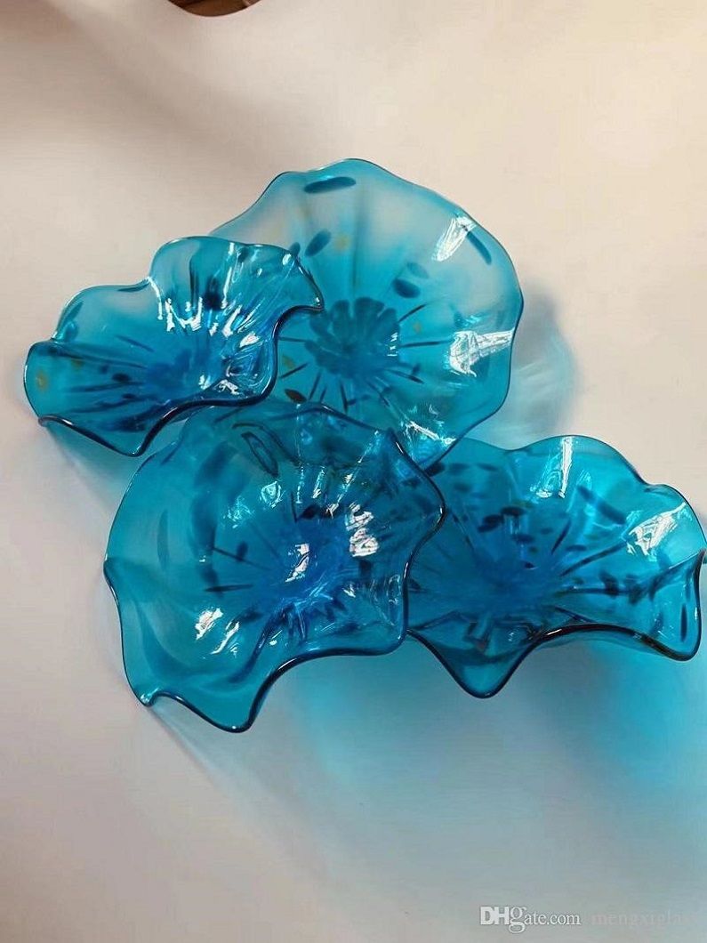 Best Modern Art Hanging Blown Glass Plate Wall Decoration Decorative Murano Handmade Glass