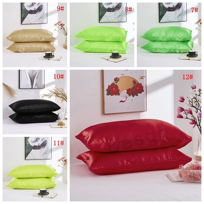 20*26inch Silk Satin Pillowcase Home Ice Silk Pillow Case Pillow Cover
