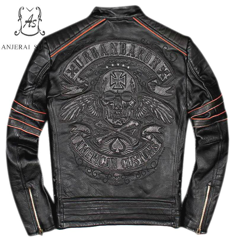 jaqueta de couro punk masculina