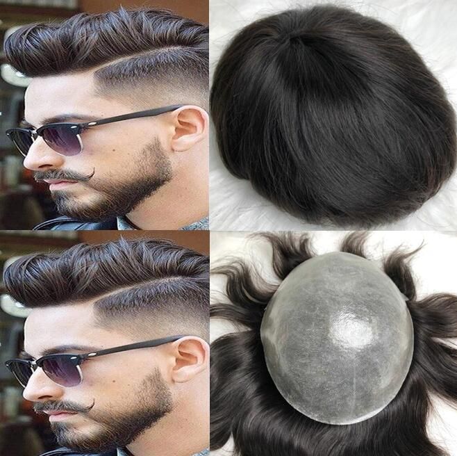 Mens Wig Silky Straight Full PU Toupee Black #1b Malaysian Virgin Remy Human Hair System Men Hair Replacement for Men Free Shipping Mens Wig Silky Straight Full PU Toupee Black #1b Malaysian Virgin Remy Human Hair System Men Hair Replacement for Men Free Shipping