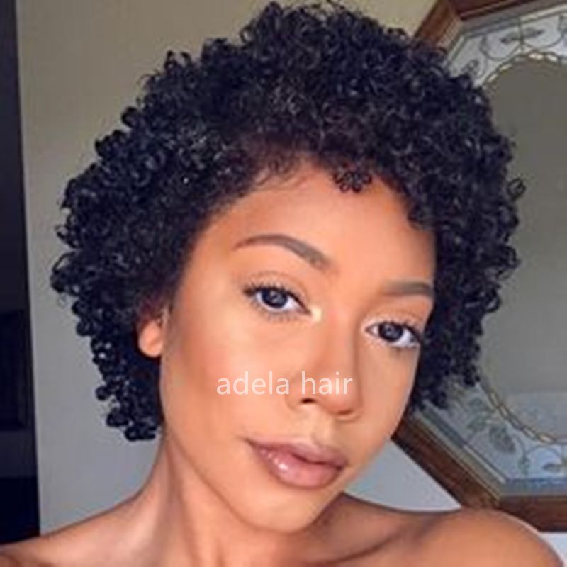 Best Sale Curly Brazilian Human Natural Hair None Lace Wig Afro Kinky Curly Short With Baby Hair Wig For Black Women Sandy Wig Curly Wigs For Sale From Adelahair 23 97 Dhgate Com
