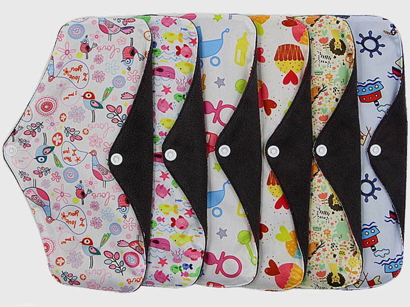 YL Toalla Sanitaria 5pcs Lavable de Tela Reutilizables Menstrual Pad Super-Absorbente Suave y c/ómodo Toallas sanitarias de bamb/ú Length 200mm Color : Random Color, Size : S