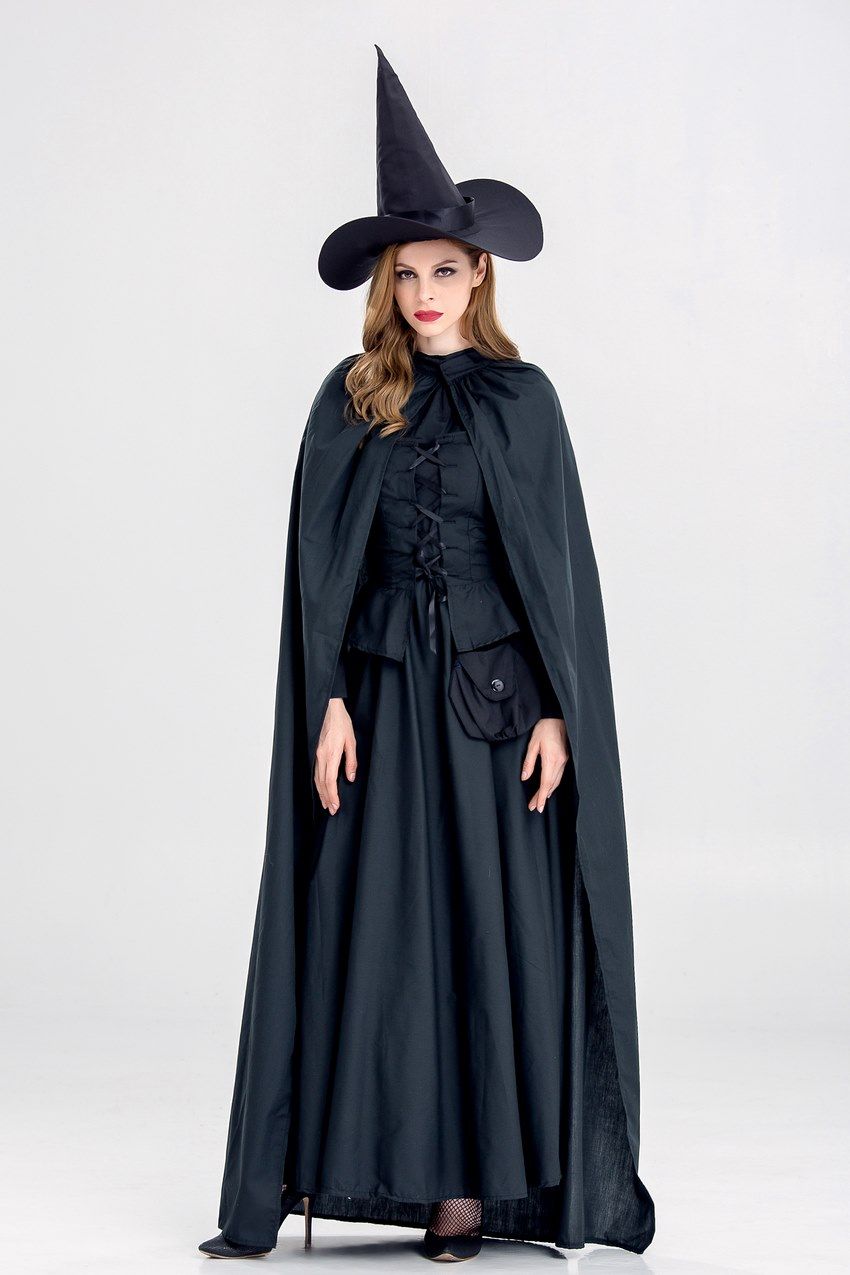Details about   Women Halloween Lace Cosplay Costume Vintage Witch Mini Fancy Dress Cloak Party 