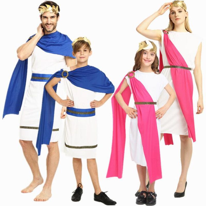 Adults Kids Acient Greece Prince Princess Cosplay Costume Boy Girl Rome ...