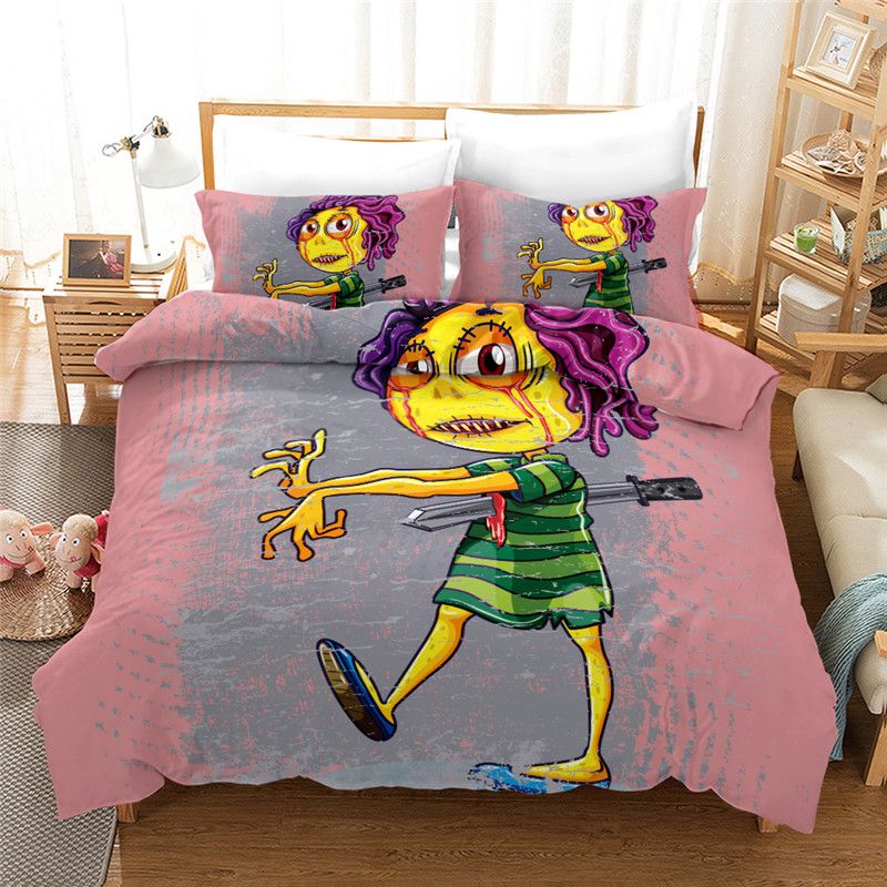 2020 3d Boys And Girls Zombi Bedding Bedclothes Queen Uk Size Au