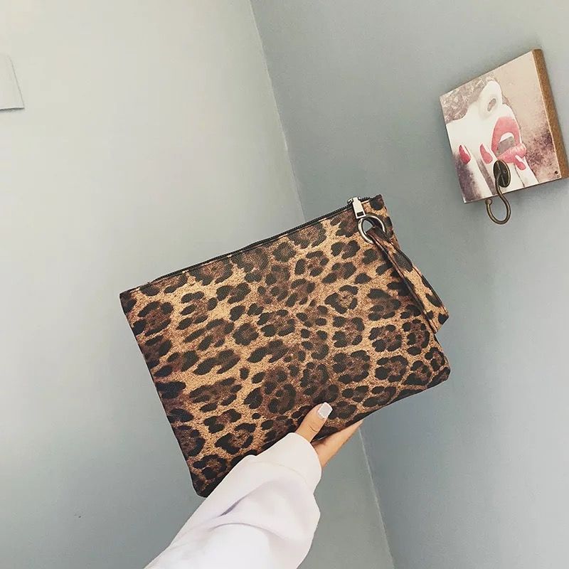 animal print clutch bag