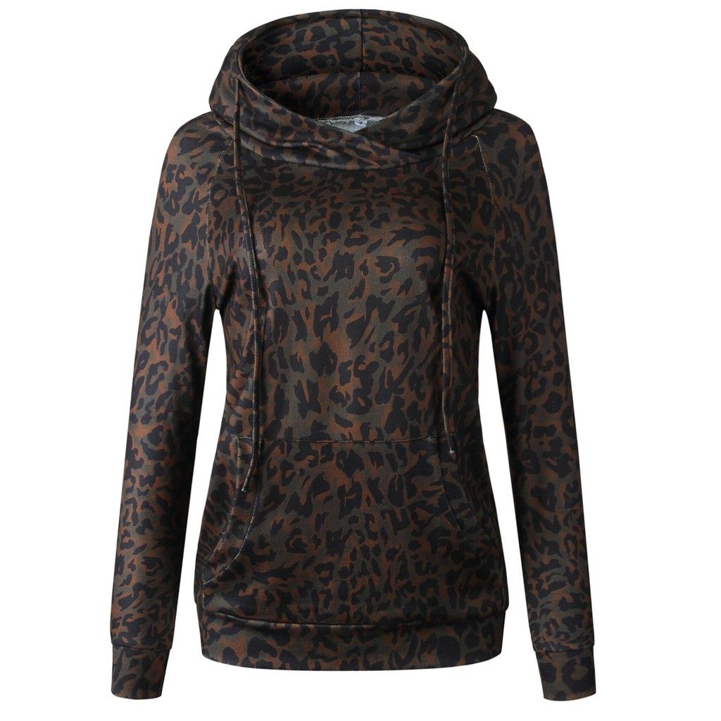 leopard print moletom com capuz womens