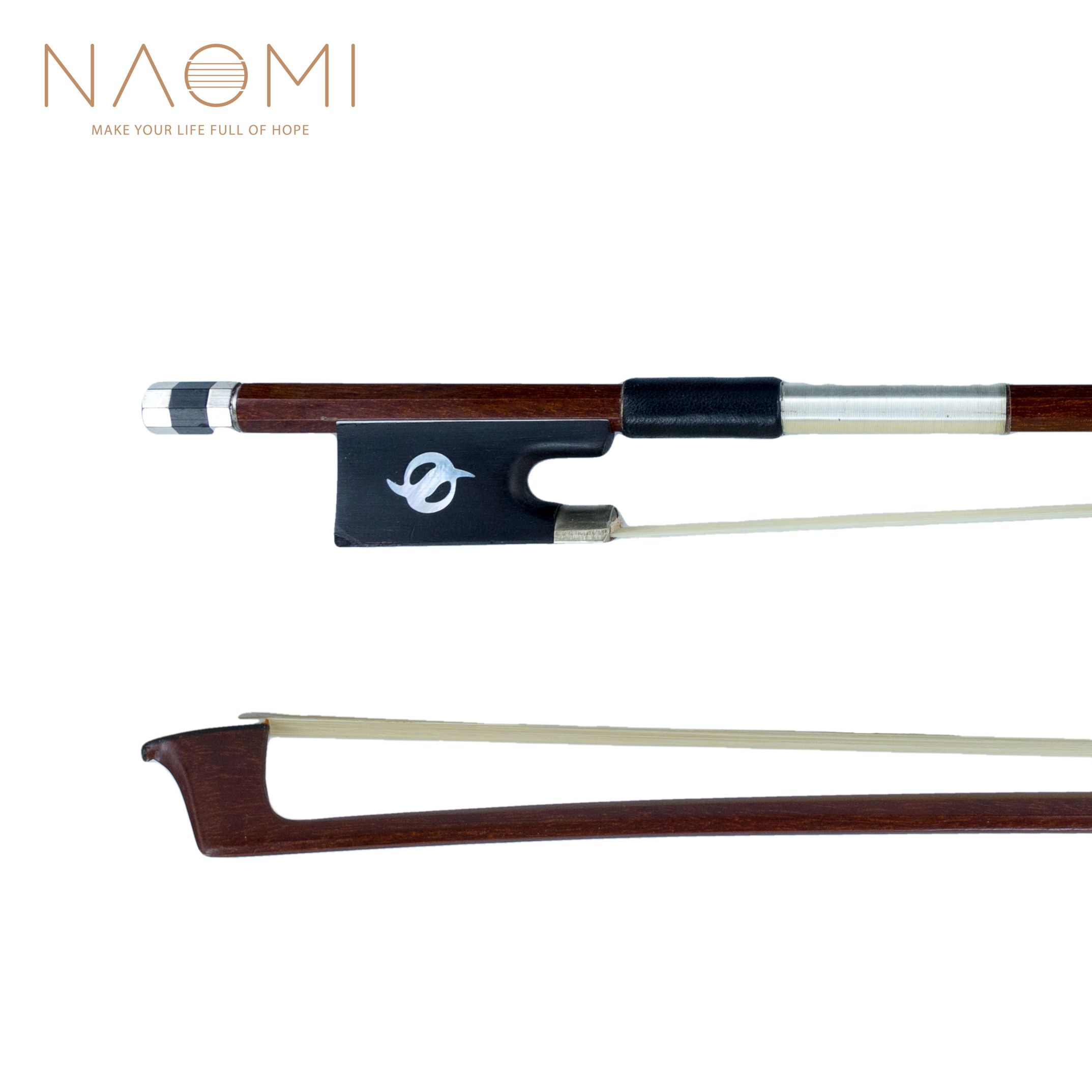 naomi 4/4 brazilwood violin bow ebony frog mongolia horse hair violin par.....