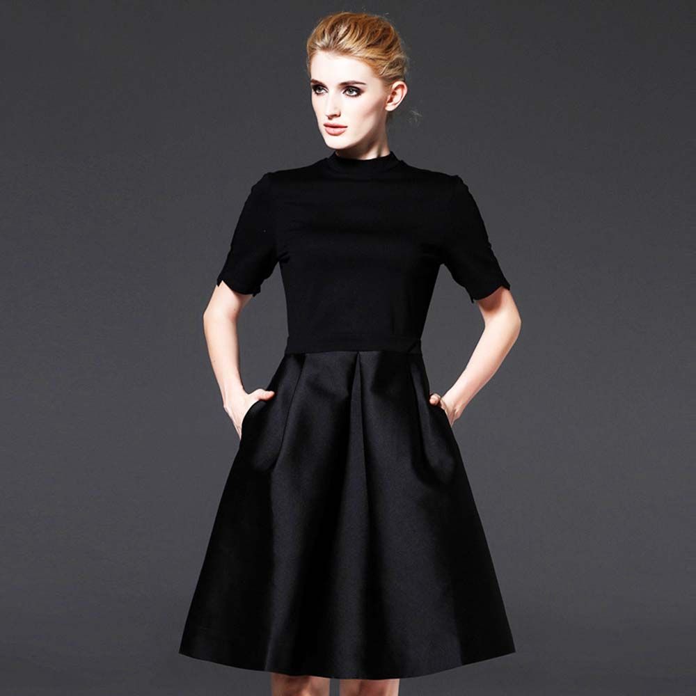Classico Anni 50 Elegante Abito Donna Hepburn Abito Nero Lungo Manica Corta  Scelte Ginocchio Lungo 2 Scelte F2897 Alta Qualità Da 52,96 € | DHgate Italy