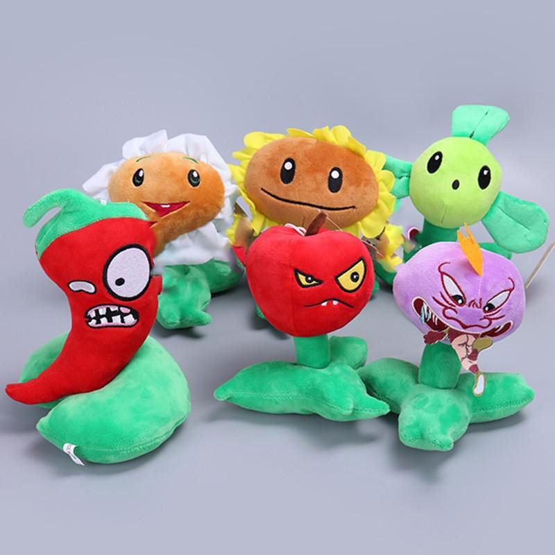 Wholesale 8" Plants VS Zombies Soft Plush Toy With Sucker A full 14 pcs/set doll 