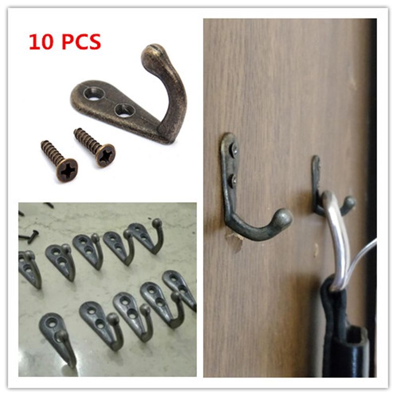 10pcs Wall Door Hooks Holder Clothes Coat Hat Hanger Organizer Hardware