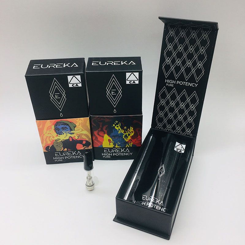 EUREKA Vape Cartridge Packaging High Potency Carts 0.8ml 1ml Ceramic Coils Empty Glass Tank