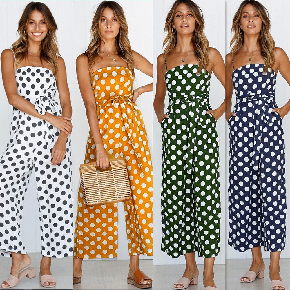 ladies polka dot jumpsuit