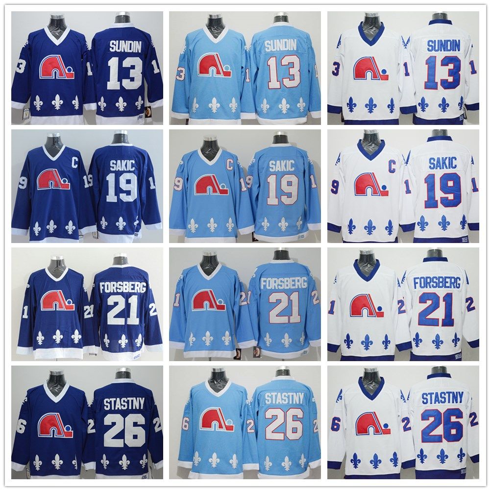 2020 Quebec Nordiques Jerseys Ice Hockey 13 Mats Sundin 21 Peter