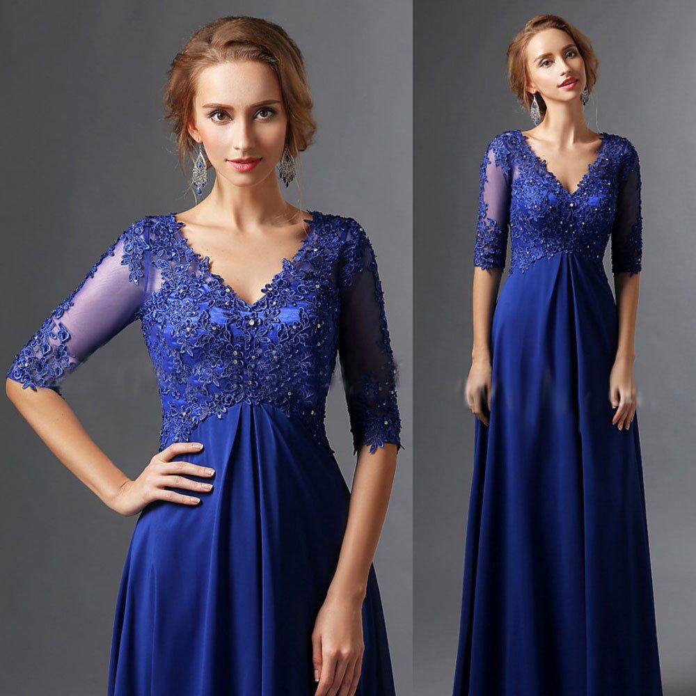 royal blue mother of the bride long dresses