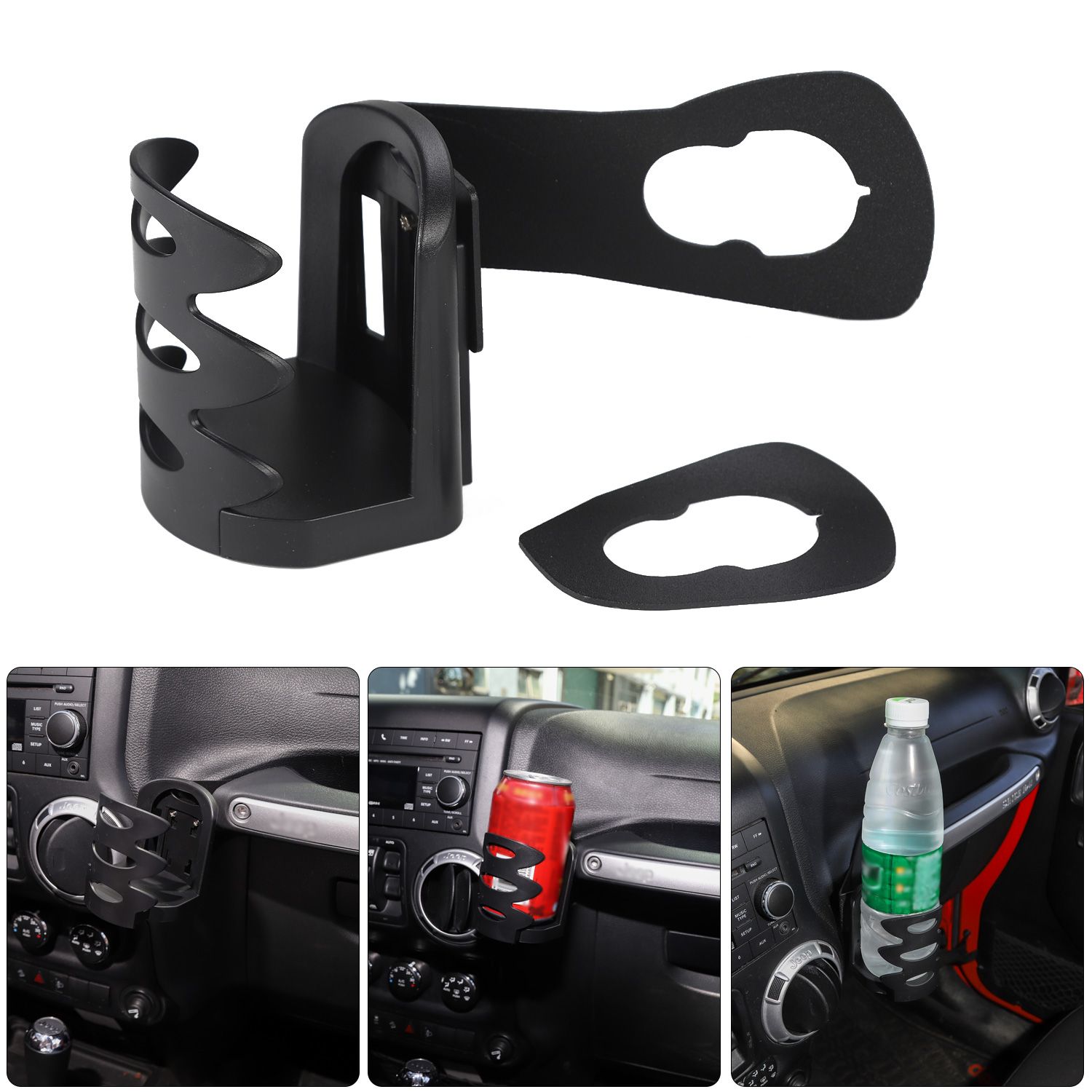 Black Car Bracket Car Water Cup Holder Section A For Jeep Wrangler Jk 20007 2017 Car Interior Accessories Custom Truck Interior Custom Truck Interior