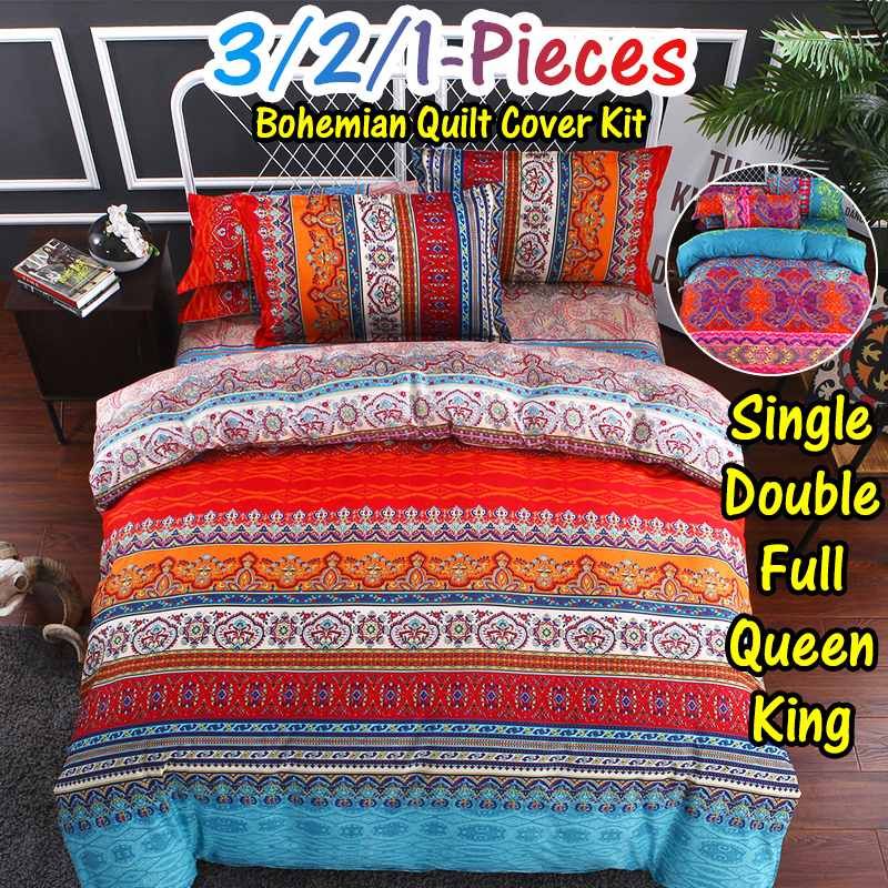 Luxury Bohemian Stripe Bedding Set Vintage Hipster Pastoral