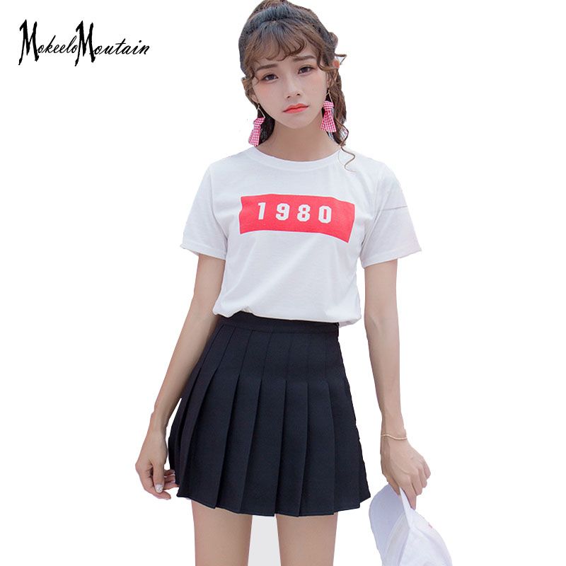 Compre Harajuku Kawaii Saia Plissada Mulheres Verão 2019 Kpop Ulzzang Doce Cor Sexy Saias Schoolgirl Streetwear Roupas Tumblr De Youerclothing, $86,86 | Pt.Dhgate.Com