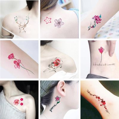 Glaryyears Colored Flower Tattoo Body Temporary Tattoo Peony Makeup Arm Hand Leg Art Sticker Green Leaf Diy Fake Tatoo Fake Tatoos From Beautydeal 1 64 Dhgate Com