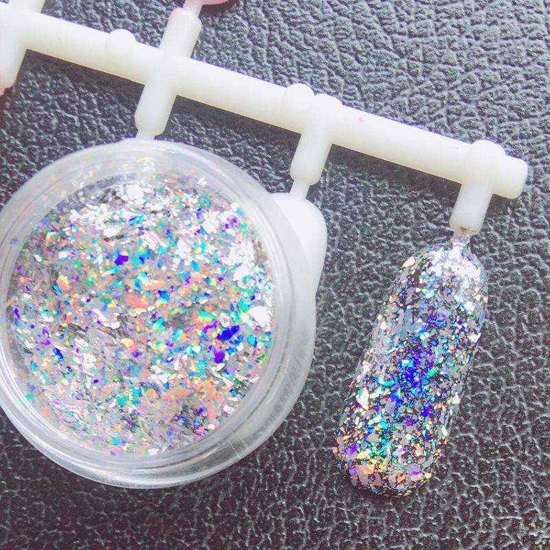 0 2g Box Glitter Galaxy Holo Flake Rainbow Nail Art Sequins