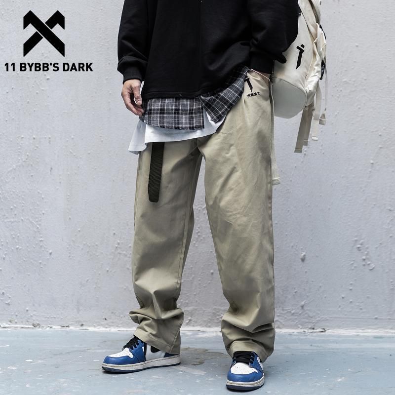 2020 11 Bybbs Dark Hip Hop Harajuku Letter Embroidery Cargo Pants