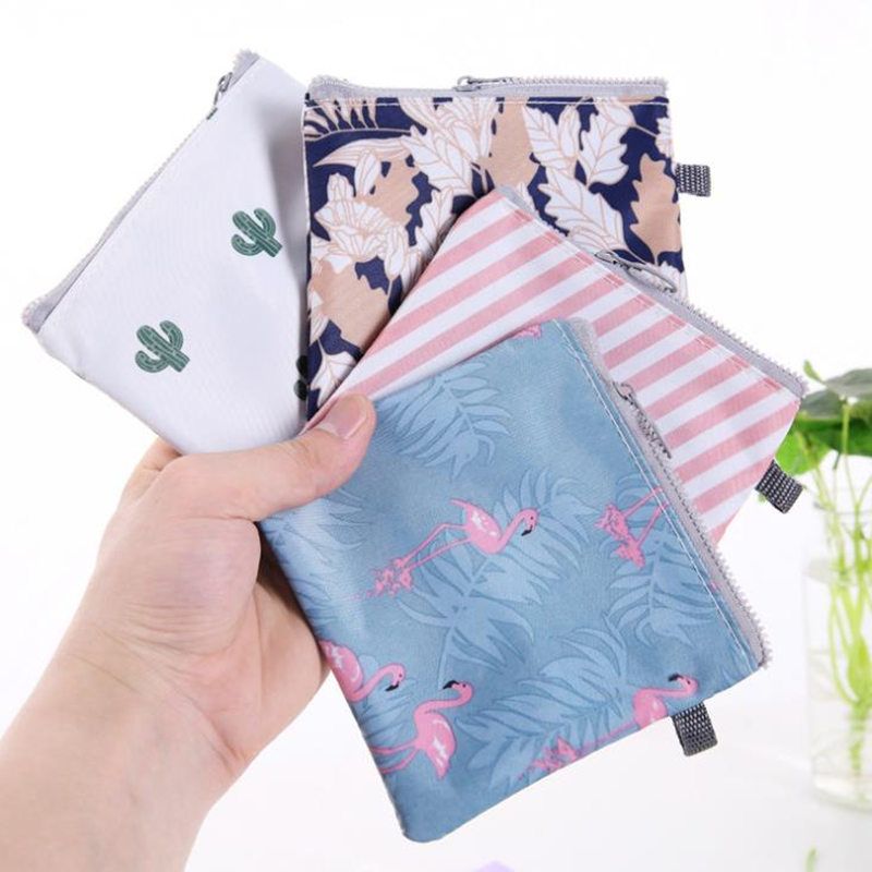 Purse Holder Storage Bags Sanitary Napkin Bag Portable Cute Zipper Women Girl Sanitary Pad