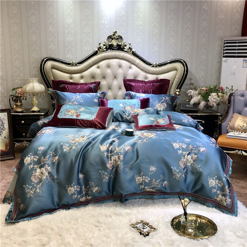 Luxury Jacquard Bedding Set Queen King Size Bed Set Gold 4 6 Duvet