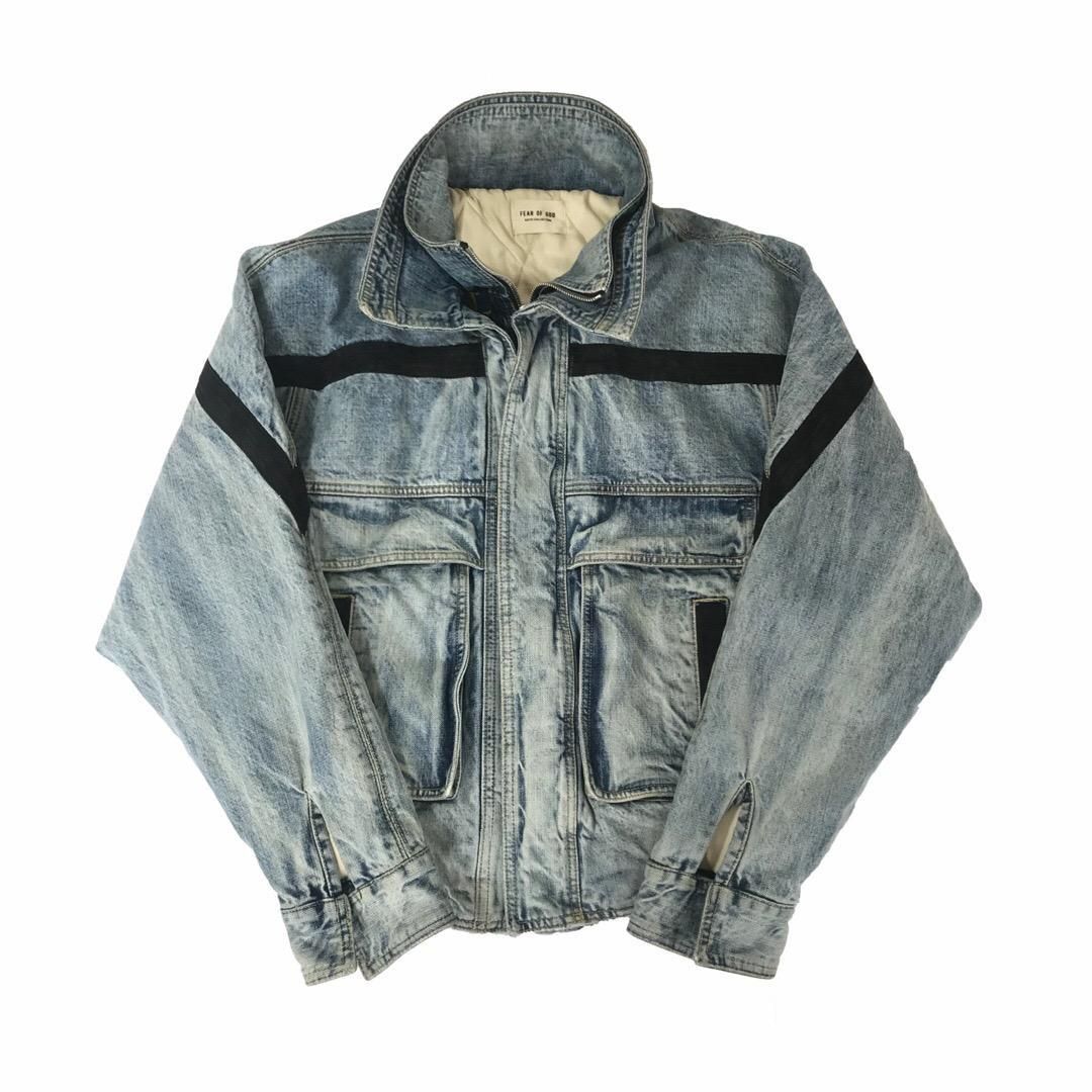 quilted denim pilot jacket