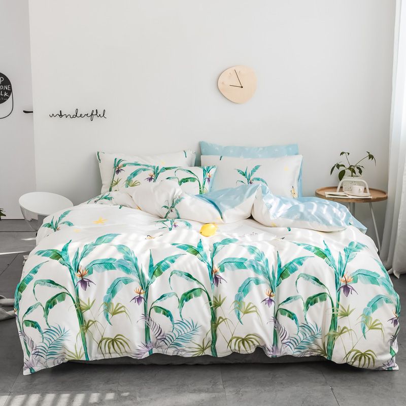 2020 100 Cotton Banana Leaves Print Bedspreads For Teen Girls