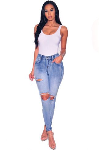 Compra Womens Jeans Apretados De La Piel Azul Atractivo De Pantalones  Vaqueros Lavados Agujero Pantalones Vaqueros Listo Para El Envío De Las  Mujeres De La Calle Principal Modelo Jeans Barato | Entrega