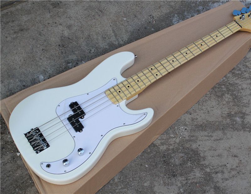 Compra 4 Cuerdas Bajo Eléctrico Con El Color Blanco, Negro Pickguard, Arce  Diapasón Y Cuello Y Puede Ser Personalizado Barato | Entrega Rápida Y  Calidad | Es.Dhgate