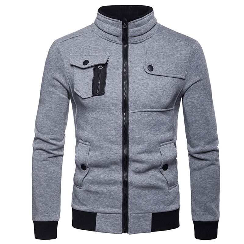 Chaqueta de punto de hombre con cremallera en algodón orgánico - Venca -  MKP000115601