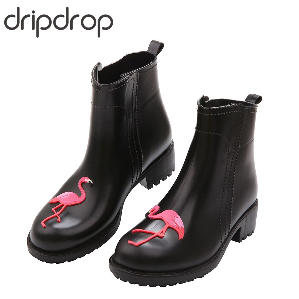 high heel rubber rain boots
