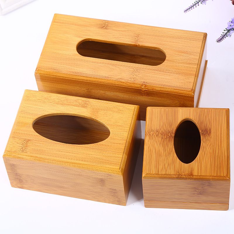 2021 Bamboo Tissue Box Wooden Paper Napkin Cover Car Living Room
