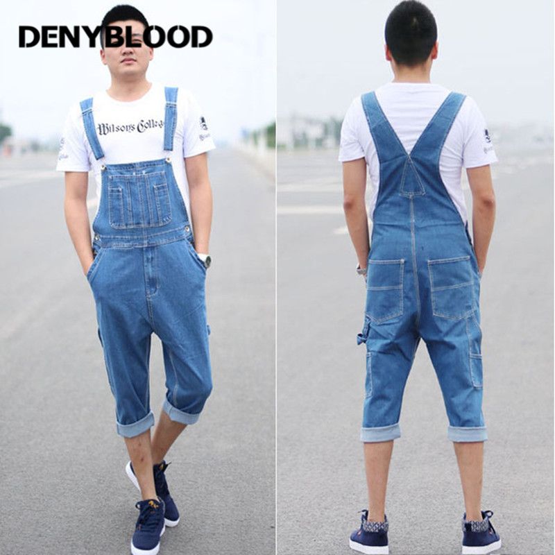 denim capri jumpsuit