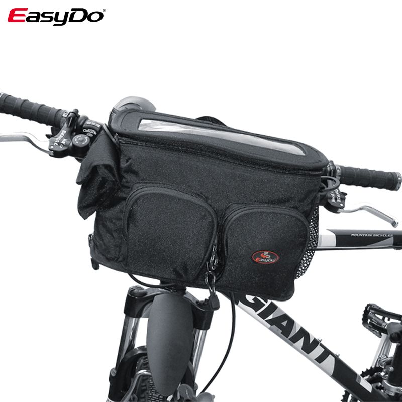 Waterproof Bike Front Handlebar Bag Cycling Bicycle Frame Tube Pocket Bag Gray Bags Panniers