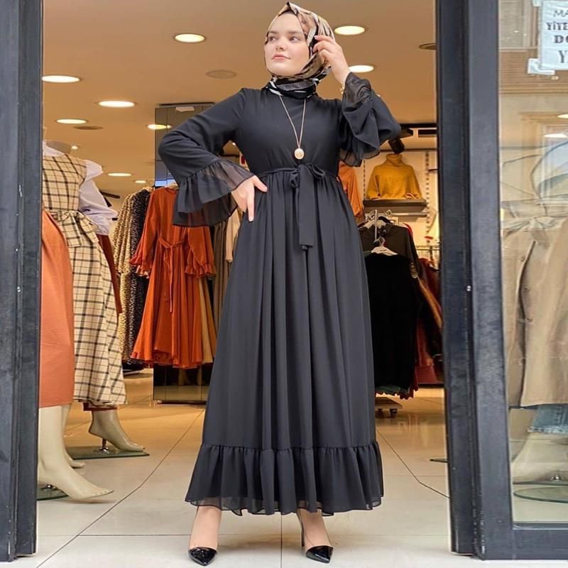 2020 Dubai Abaya Hijab Muslim Dress Women Ruffles Pleated Party Vestidos Kaftan Islam Clothing Ramadan Eid Robe Femme Musulmane Abaya From Suroise 34 39 Dhgate Com