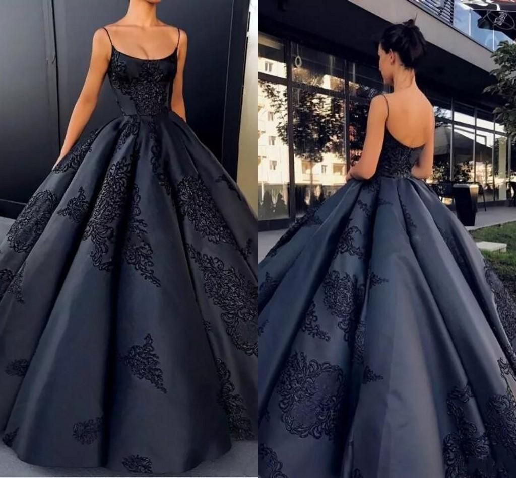 simple black ball gown