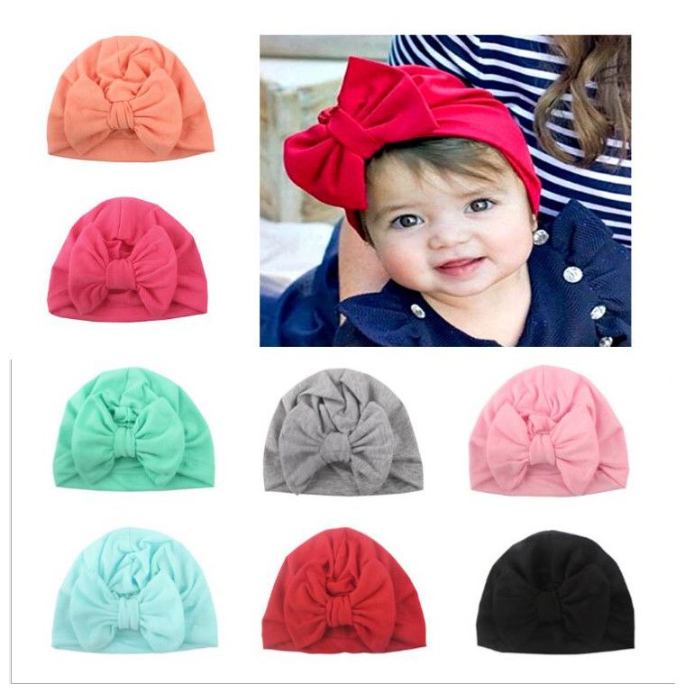 Baby Accessories Cute Baby Hat Big Bow Beanies For Newborn Toddler Soft Cotton Knotted Indian Cap Hats Baby Accessories Cute Baby Hat Big Bow Beanies For Newborn Toddler Soft Cotton Knotted Indian Cap Hats