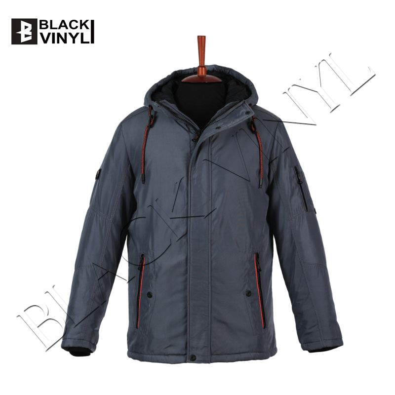 jaqueta de vinil preta