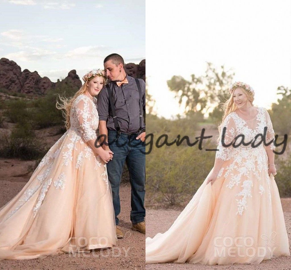 plus size blush wedding gowns