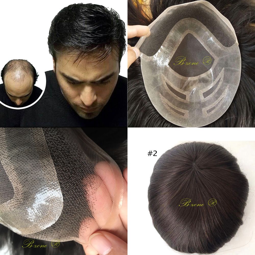 2019 Mens Toupee 100 Real Remy Hair Wig Toupee Fine Mono Swiss