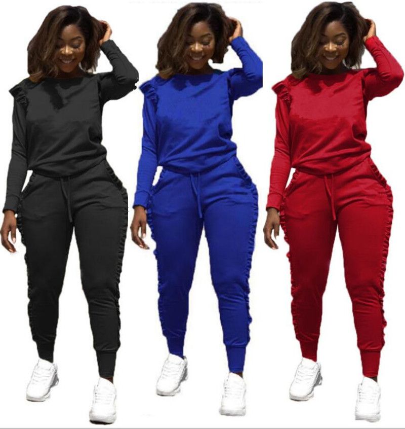 jogging suit with ruffles