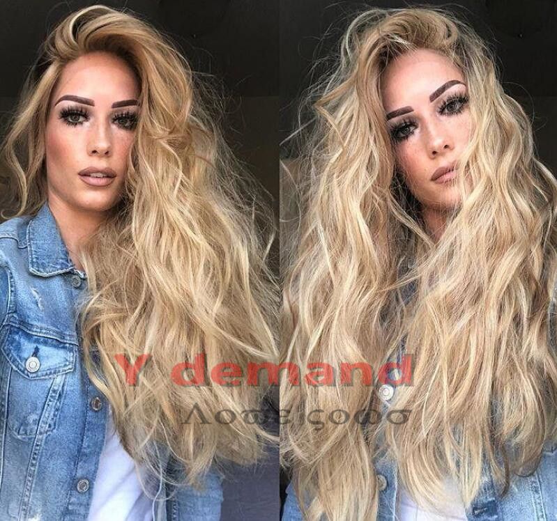 Compre 22inch 2019 Nuevo Cabello Largo Super Rizado Rubio Rizado